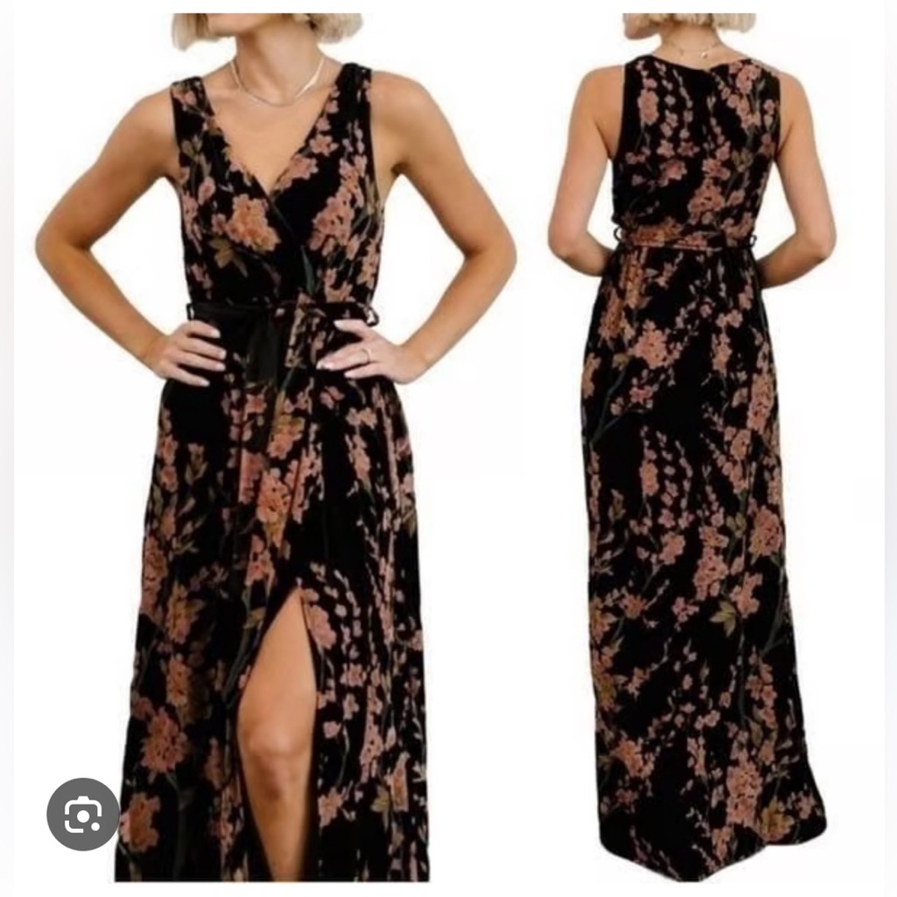 NWT Baltic Born Black and Pink Floral Maxi Dress